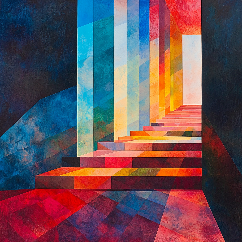 Michelangelo Inspired Prismatic Echoes Number Painting