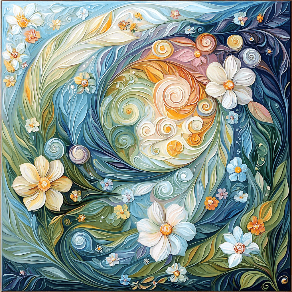 Alphonse Mucha Inspired Serenade Of Whirling Elements Painting Number Kit