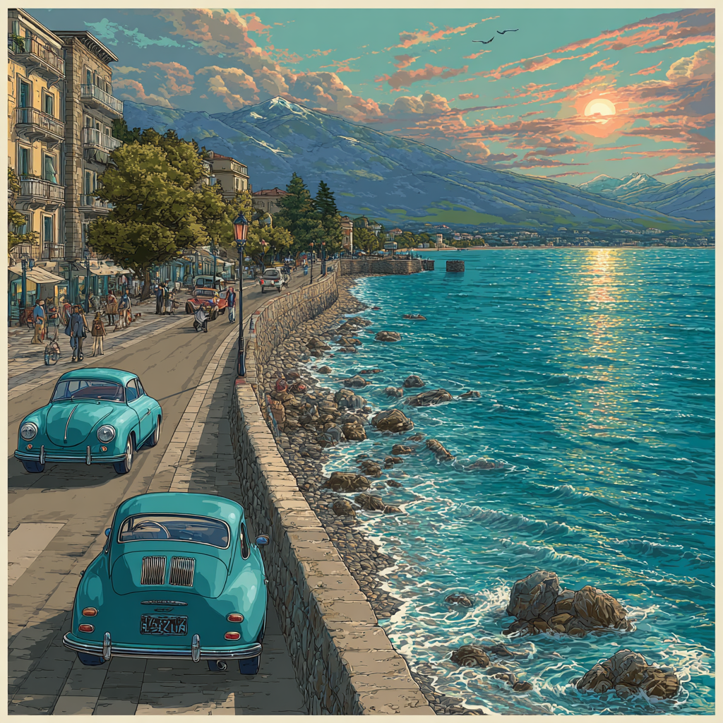 Havana Malecón Seawall At Dusk Cuba paint by number