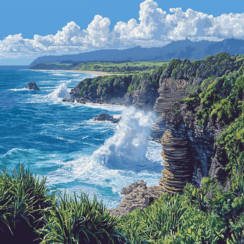 Pancake Rocks And Blowholes Paint By Color