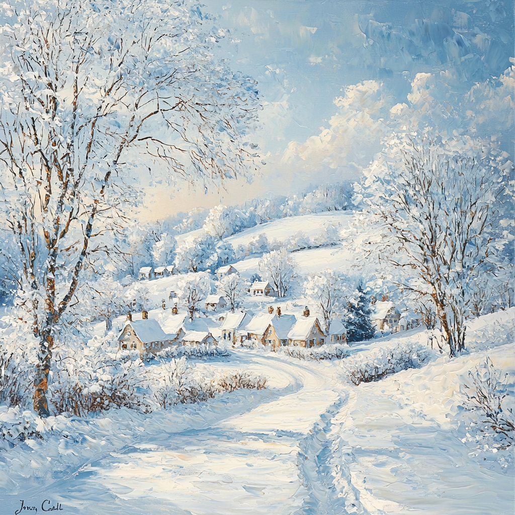 John Constable Inspired Tranquil Winter Landscape Numbered Painting Kits