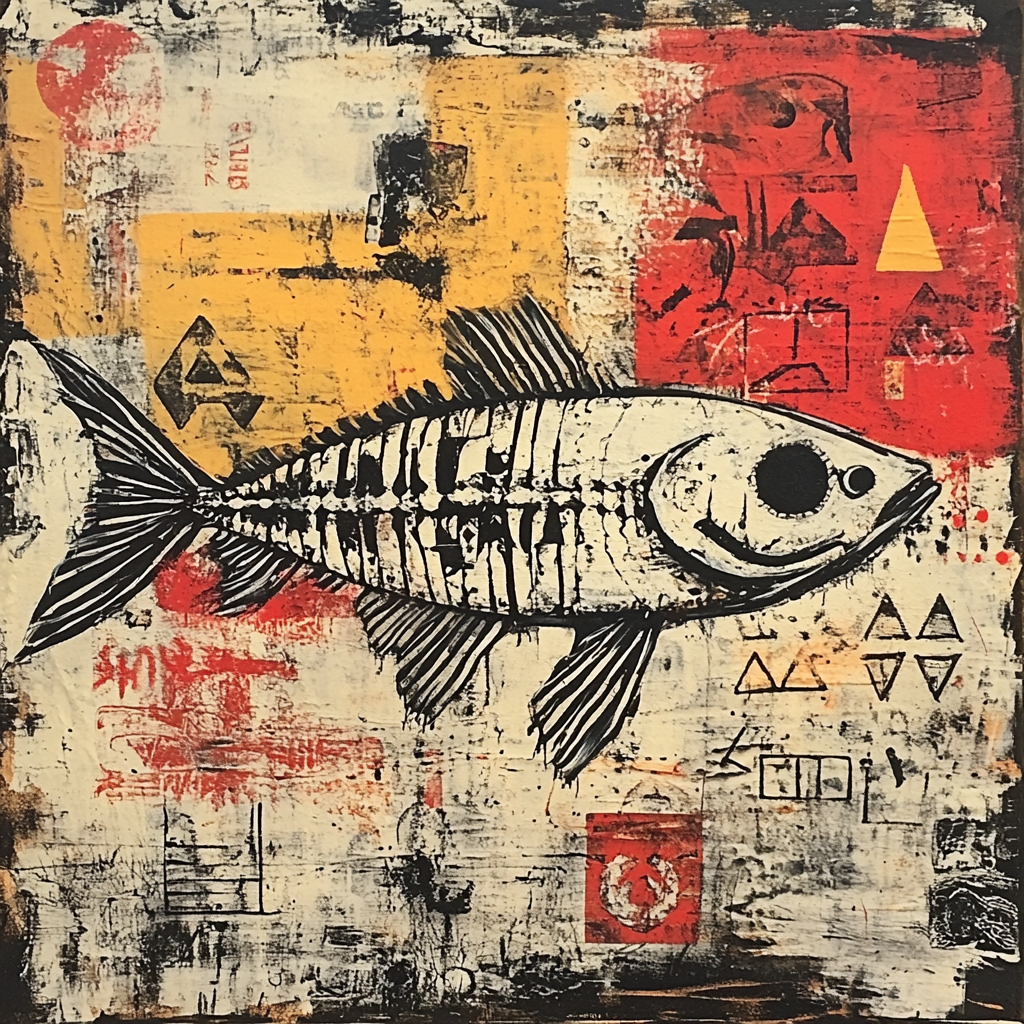Jean-Michel Basquiat Inspired Oceanic Fossils painting number kit