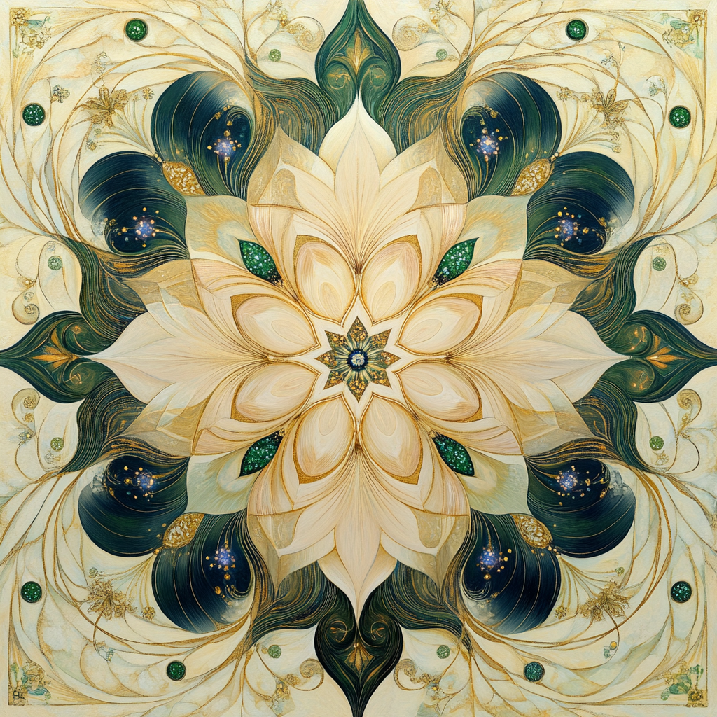 Alphonse Mucha Inspired Luminous Aether Garden Paint by numbers art