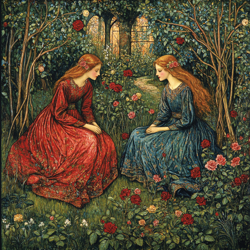 Dante Gabriel Rossetti Inspired Romantic Garden paint by numbers