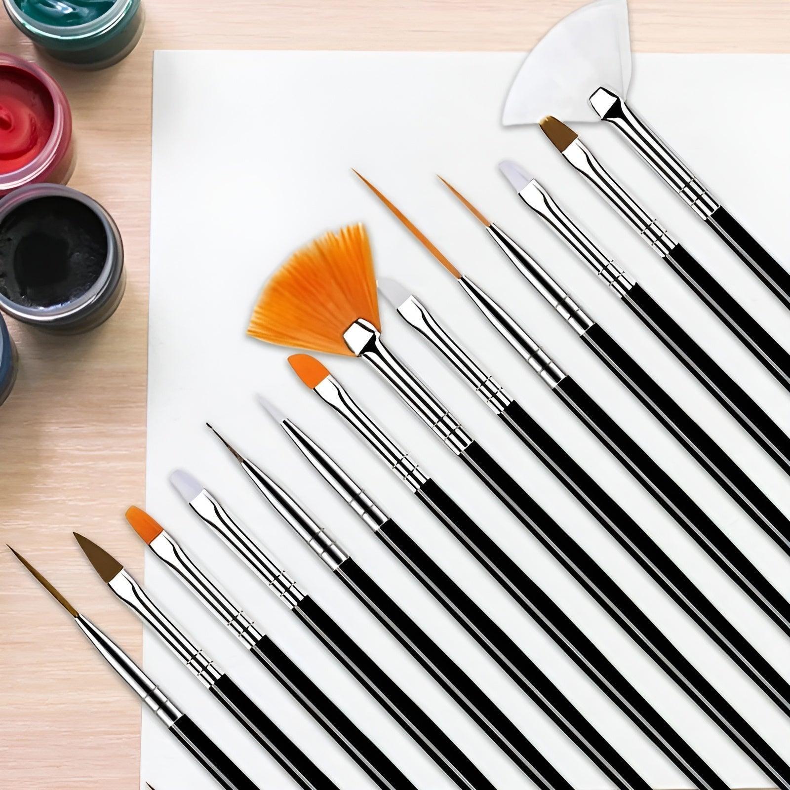15 Piece Professional Nail Art Painting And Drawing Brush Set - Artistry Rack