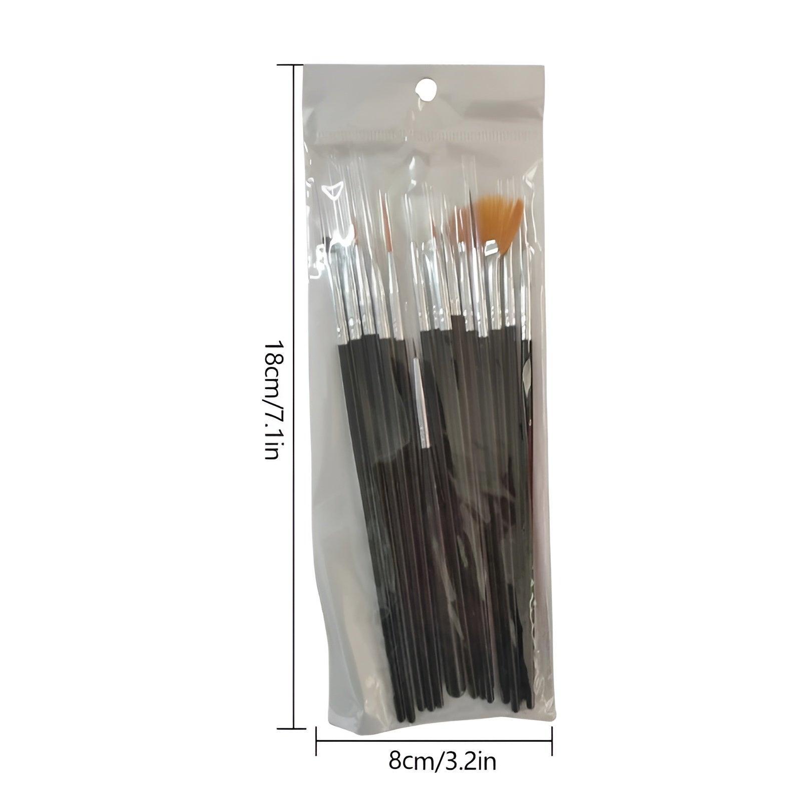 15 Piece Professional Nail Art Painting And Drawing Brush Set - Artistry Rack