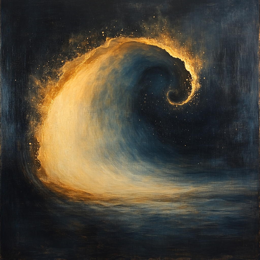 Caravaggio Inspired Celestial Nebula Veil Number painting