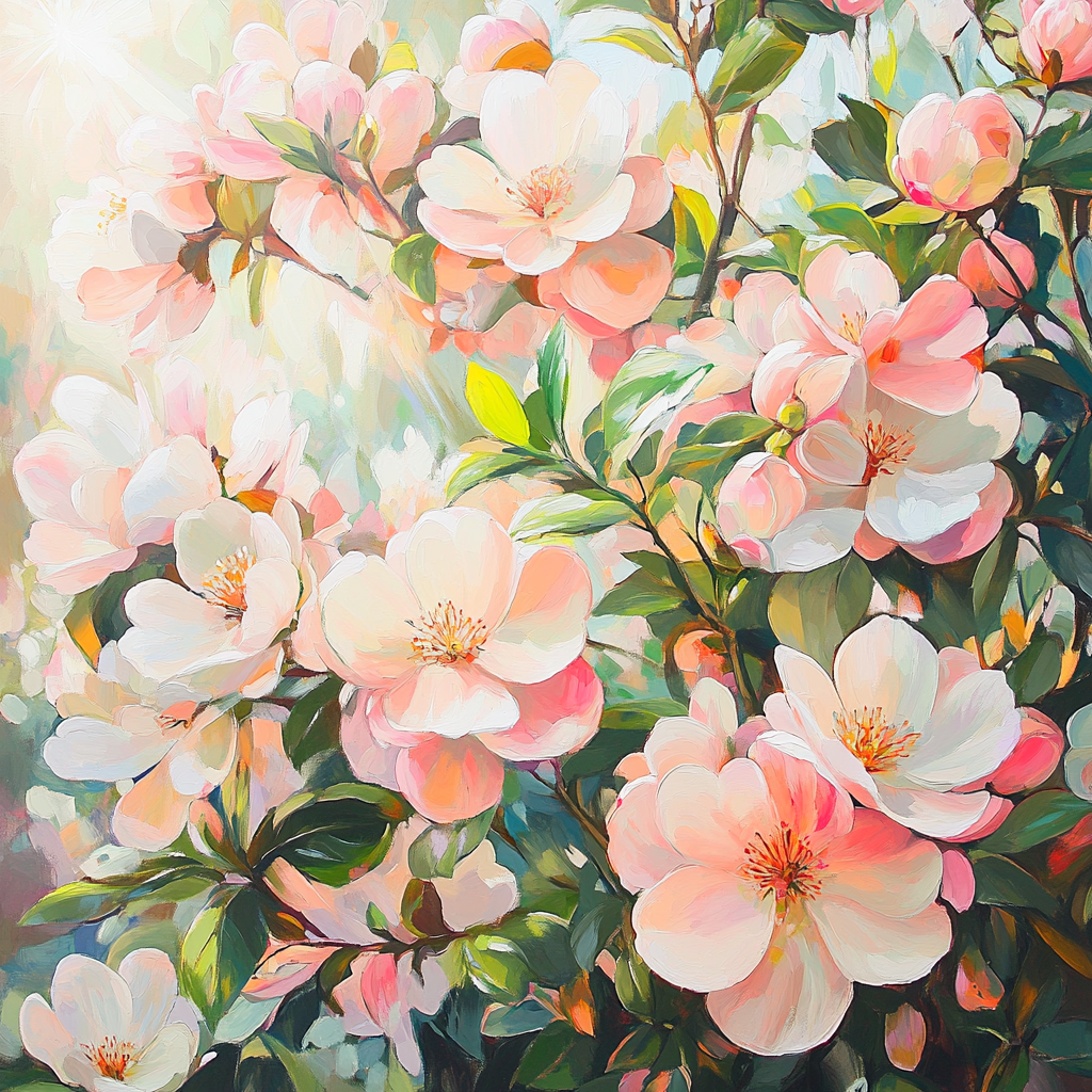 Paul Cézanne Inspired Ethereal Fruit Blossom paint by numbers