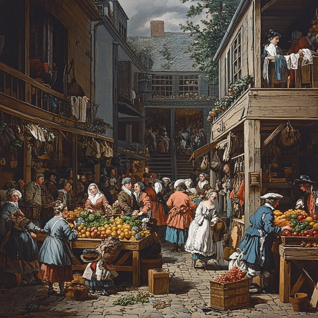 William Hogarth Inspired Market Scene DIY paint by numbers