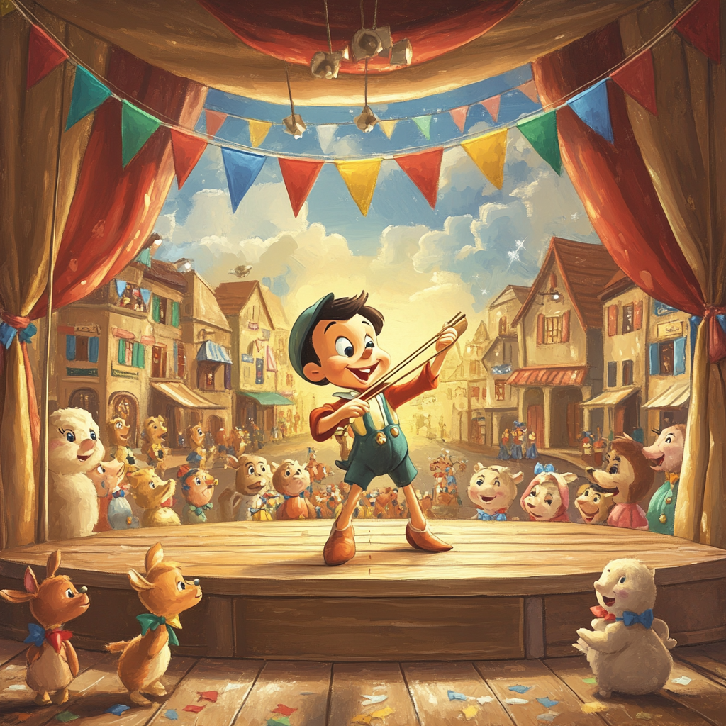Pinocchio Puppet Theater Number painting