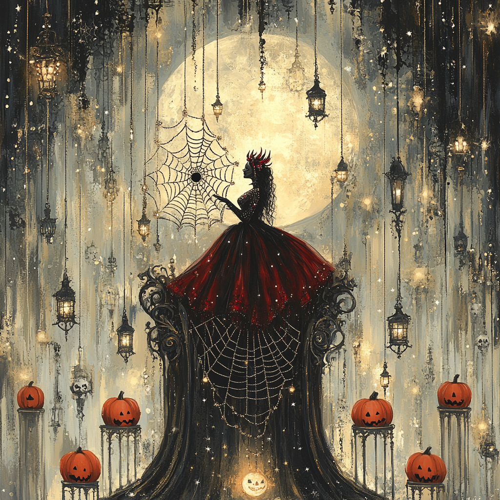 Spider Queen Throne Haunted paint by number