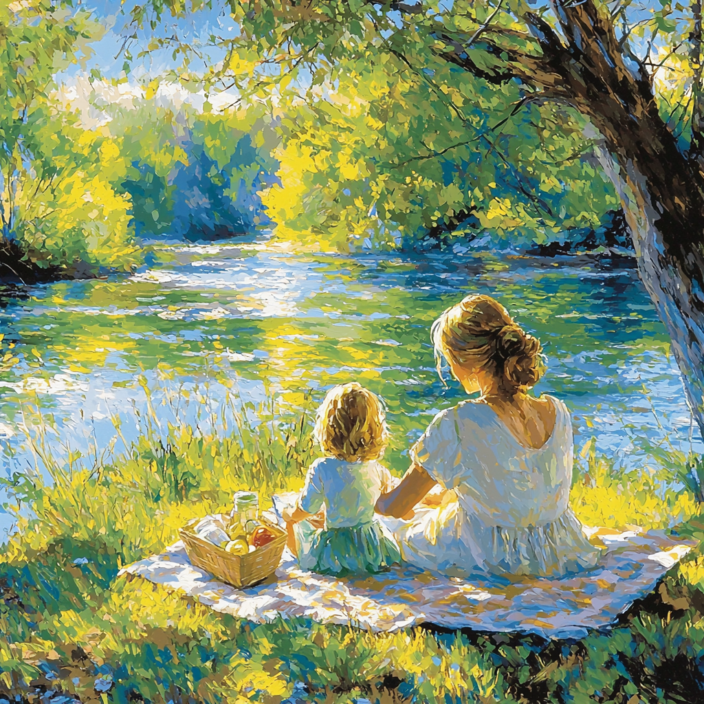 Picnic By The Riverbank DIY Paint By Numbers