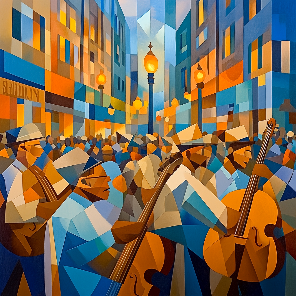 Picasso Inspired City Musicians Paint by numbers art