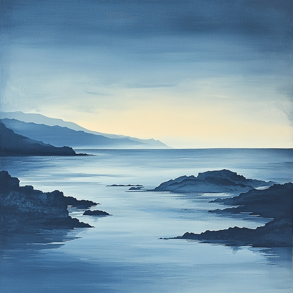 Utagawa Hiroshige Inspired Ocean's Whisper At Dawn Paint By Numbers