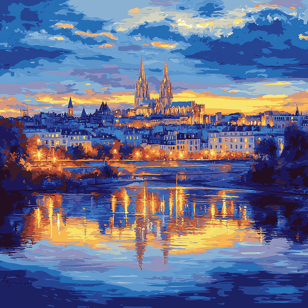 Claude Monet Inspired Urban Reflections At Dusk Paint By Numbers Art