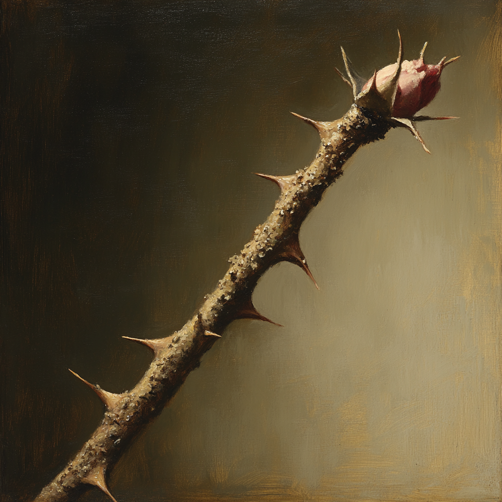 Caravaggio Inspired Rose Thorn paint by numbers