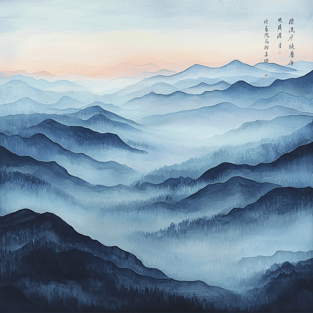 Zhao Mengfu Inspired Whispering Mountains Numbered Painting Kits