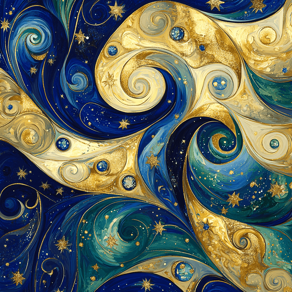 Gustav Klimt Inspired Celestial Tapestry Of Harmony Paint By Numbers Kits