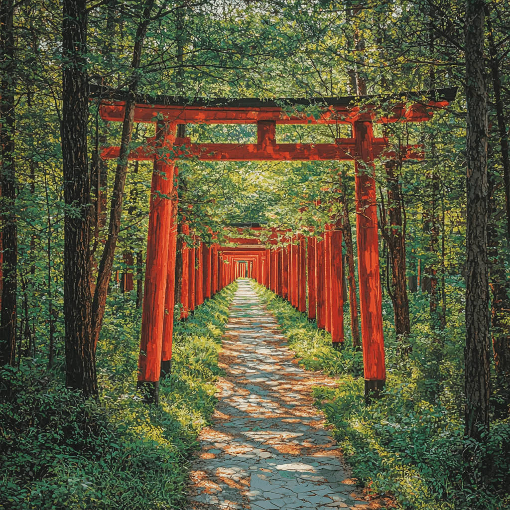 Fushimi Inari's Vermillion Gates Numbered Painting Kits