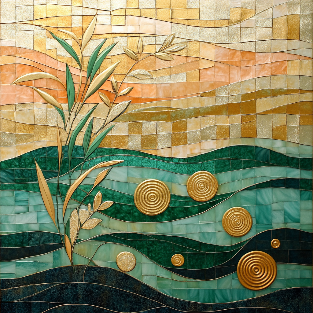 Gustav Klimt Inspired Whispers Of The Riverbed paint by number