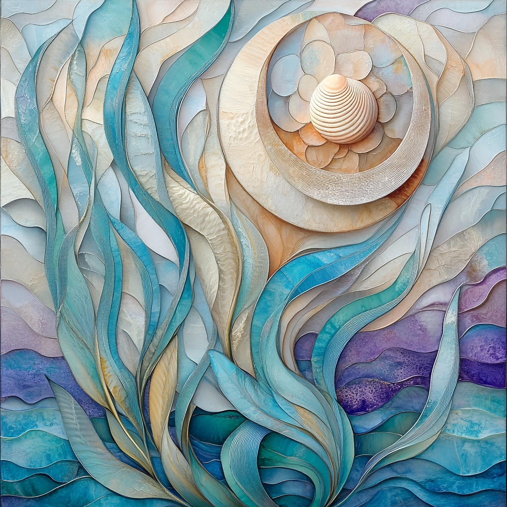 Alphonse Mucha Inspired Oceanic Whorl Paint by numbers art