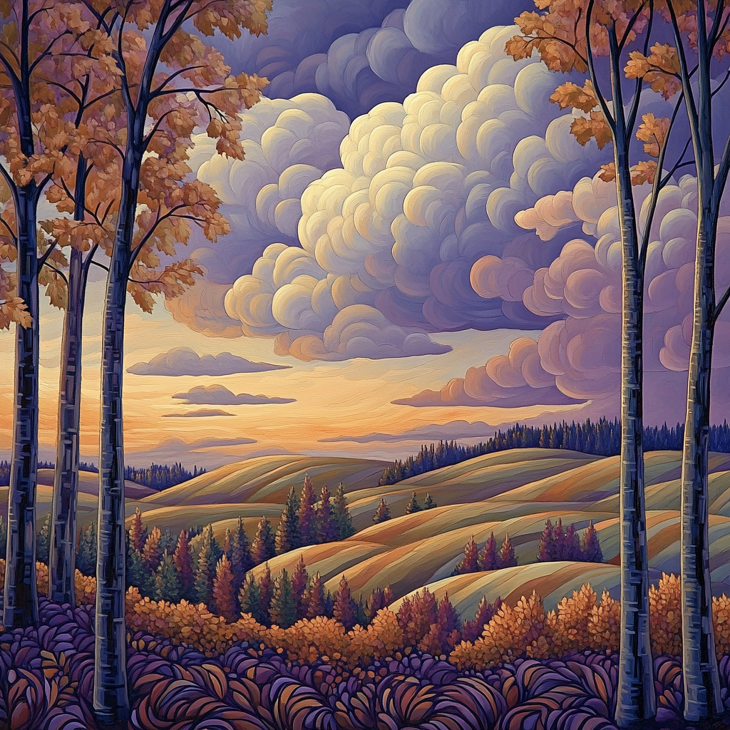 J E H MacDonald Inspired Twilight Over Algoma Hills Paint by numbers art