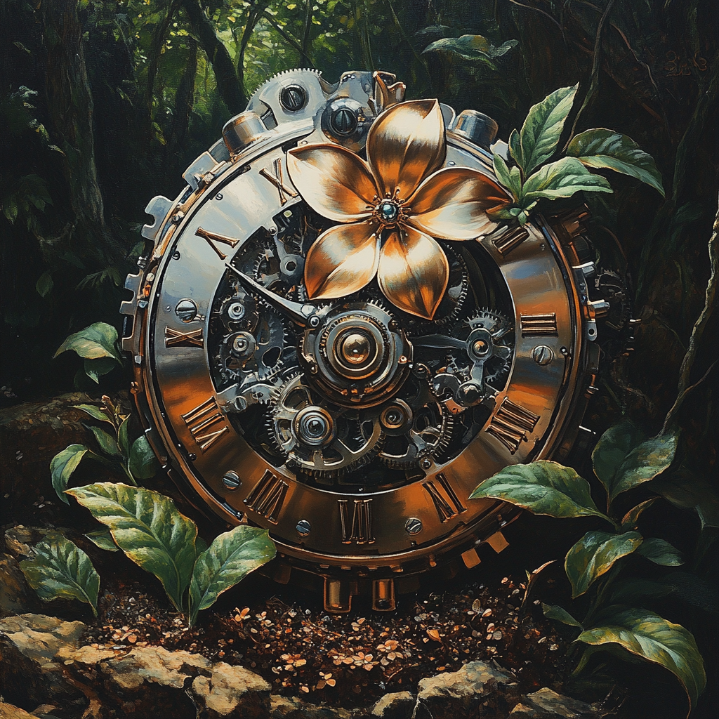 Salvador Dali Inspired Clockwork Garden paint by color