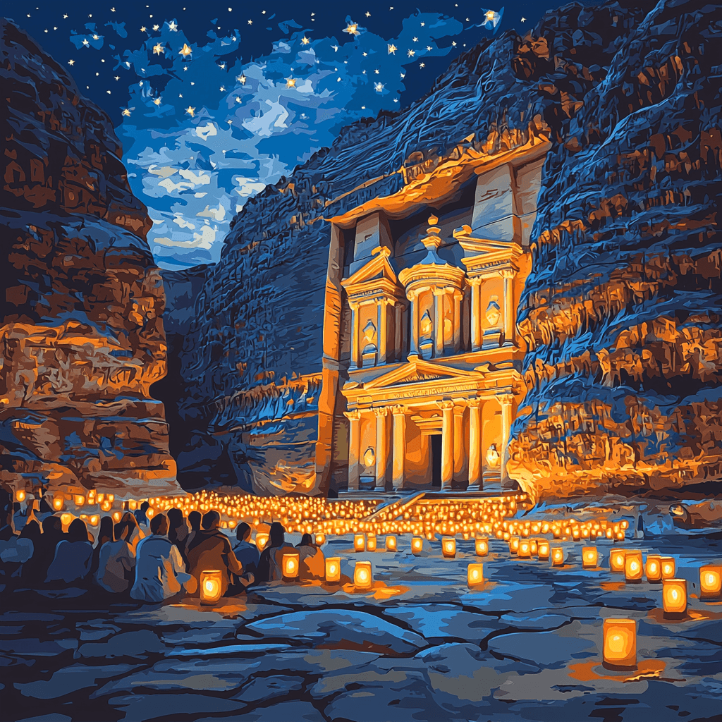 Petra By Night - Petra Paint By Color