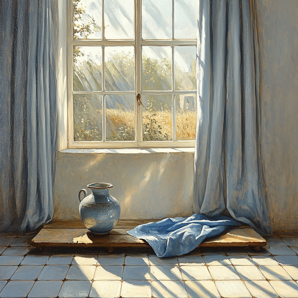 Johannes Vermeer Inspired Sunlit Delft Window Painting by numbers kit