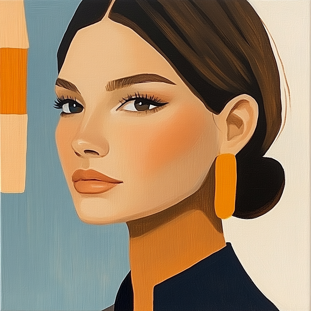 Amedeo Modigliani Inspired Almond-Eyed Portrait Number painting