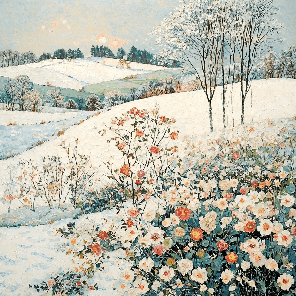 Pierre Bonnard Inspired Winter Wonderland In Bloom Numbered Painting Kits