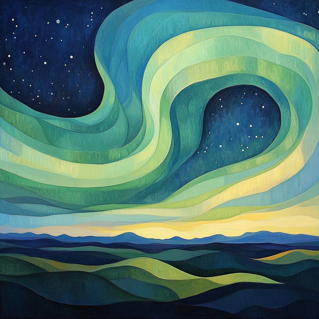 Edvard Munch Inspired Aurora Of Longing Number painting