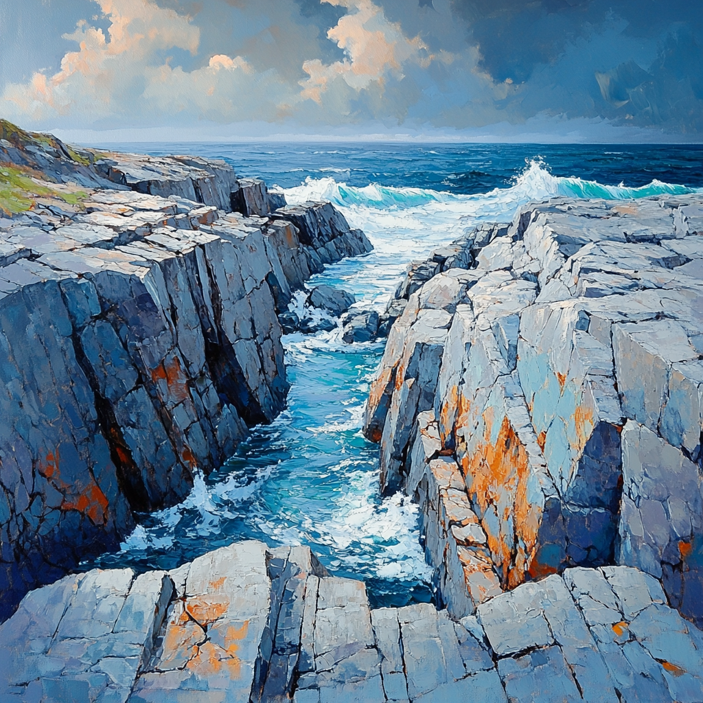 Arthur Lismer Inspired Sculptural Rock Channels And Roiling Sky Paint by numbers kits