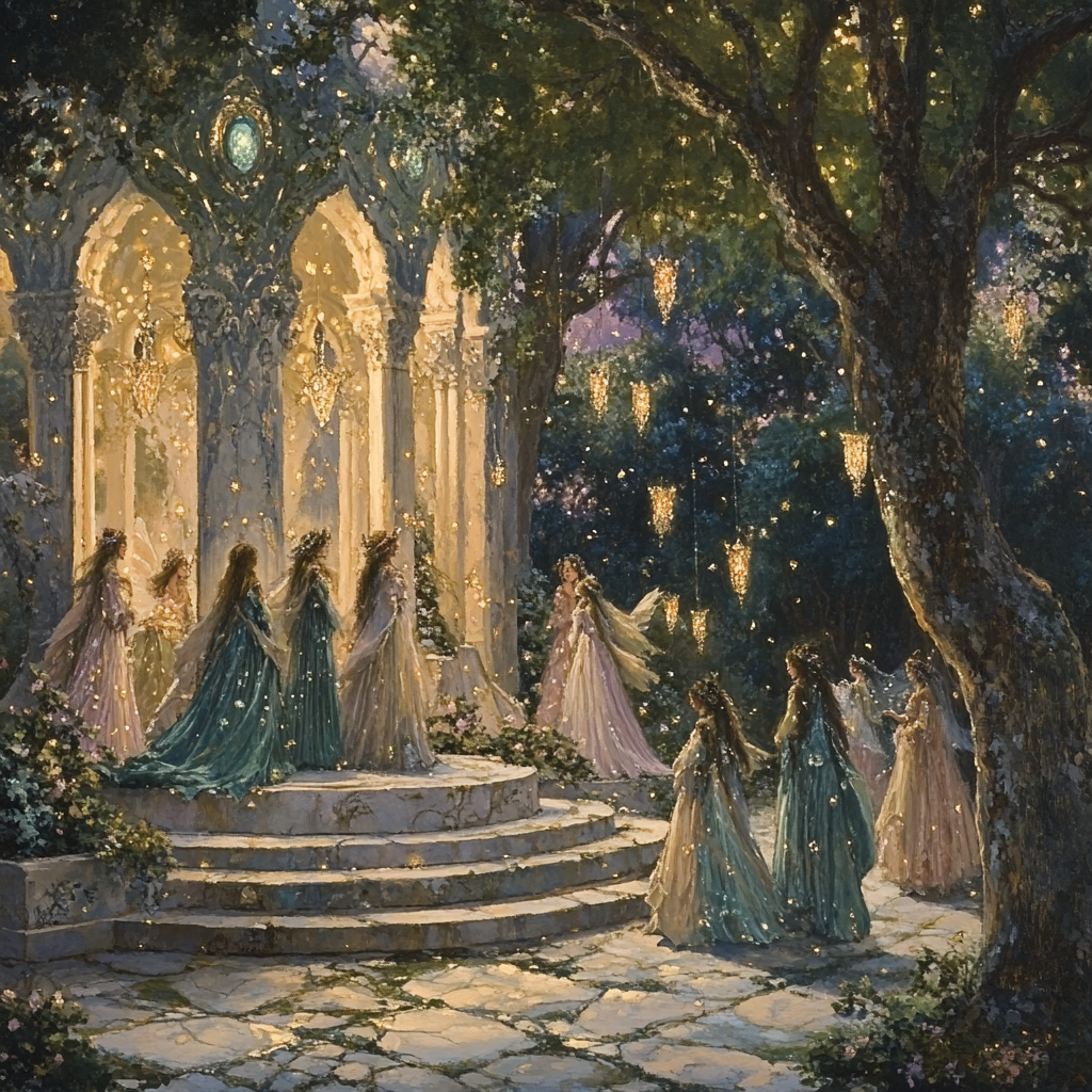 Edward BurneJones Inspired Fairy Court Numbered painting kits