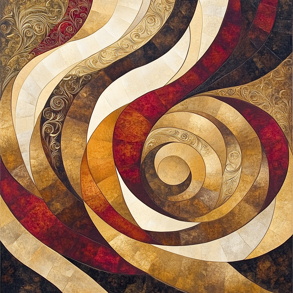 Gustav Klimt Inspired Abstract Harmony In Earth Tones painting number kit