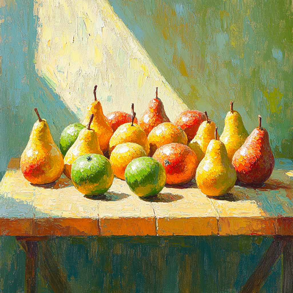 Paul Cézanne Inspired Orchard Still Life Number painting