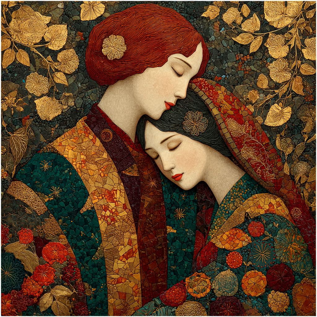 Gustav Klimt Inspired Floral Embrace DIY paint by numbers