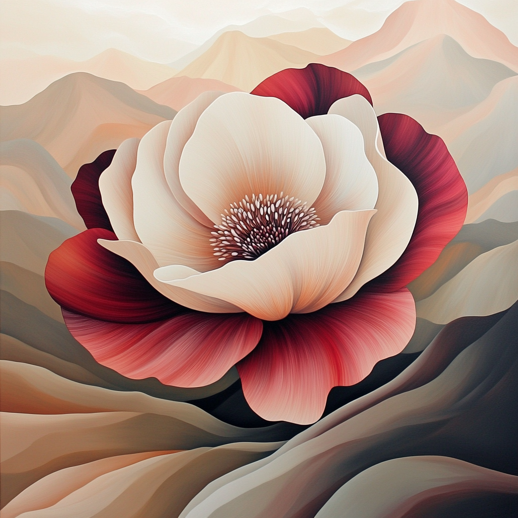 Georgia OKeeffe Inspired Mountain Bloom paint by number