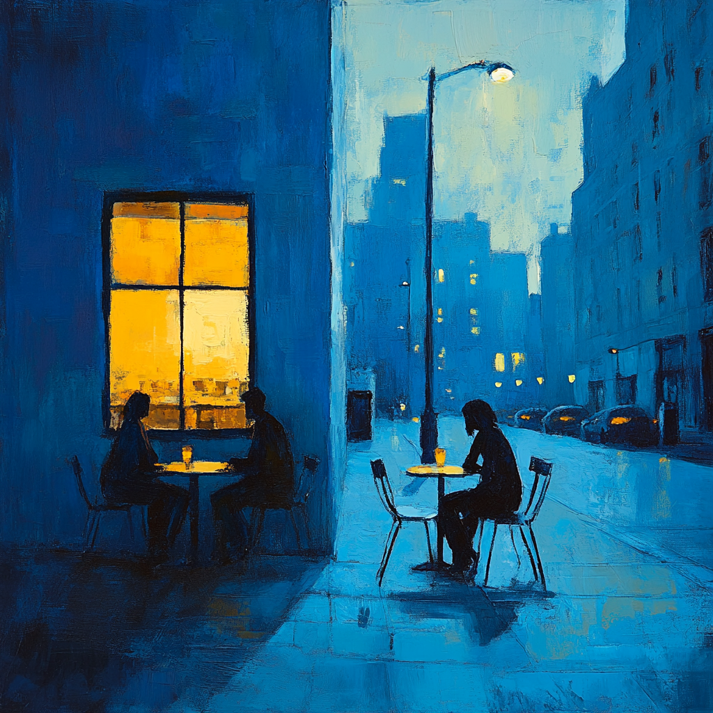 Edward Hopper Inspired Quiet Café Evening paint by number
