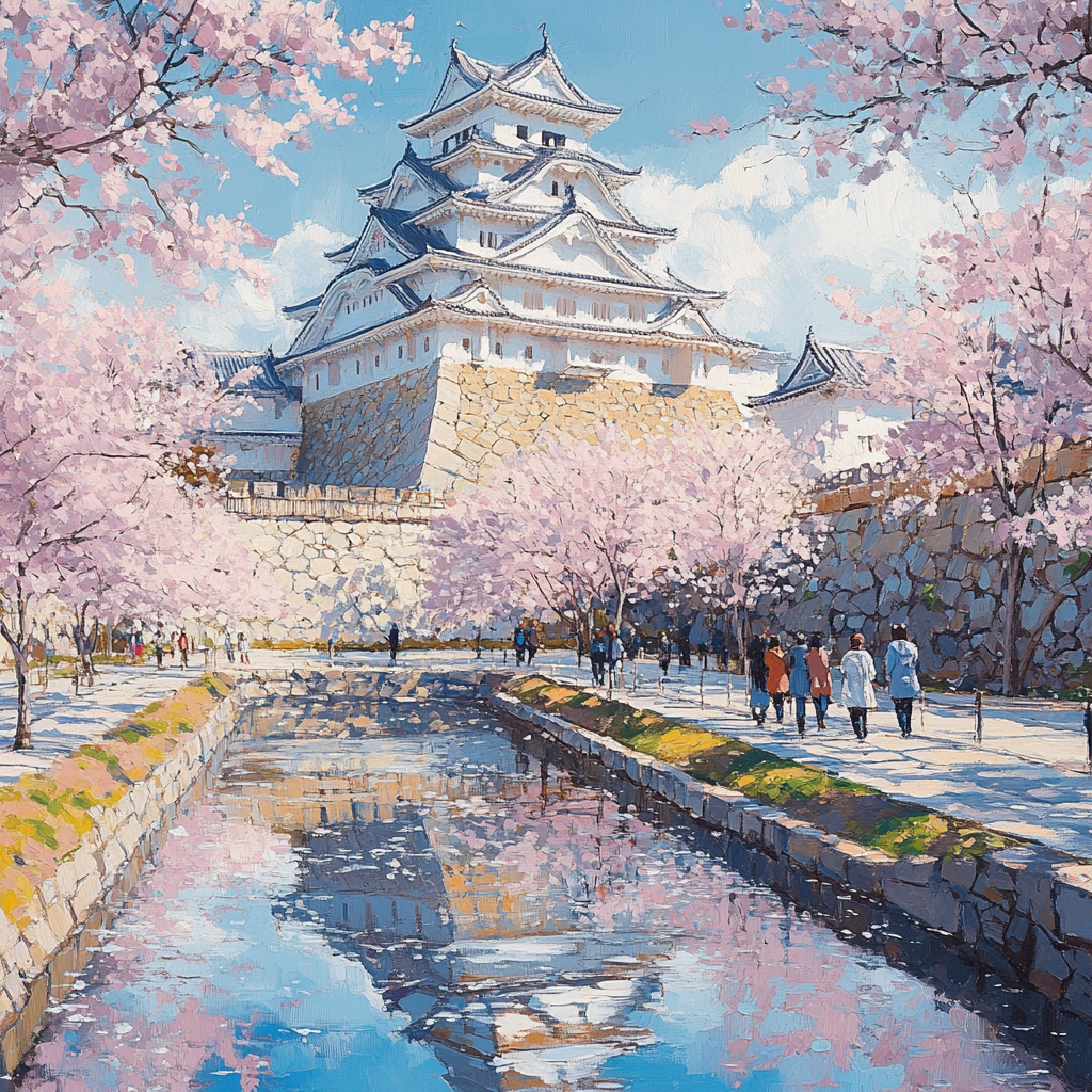 Himeji Castle White Heron View Himeji Japan paint by color
