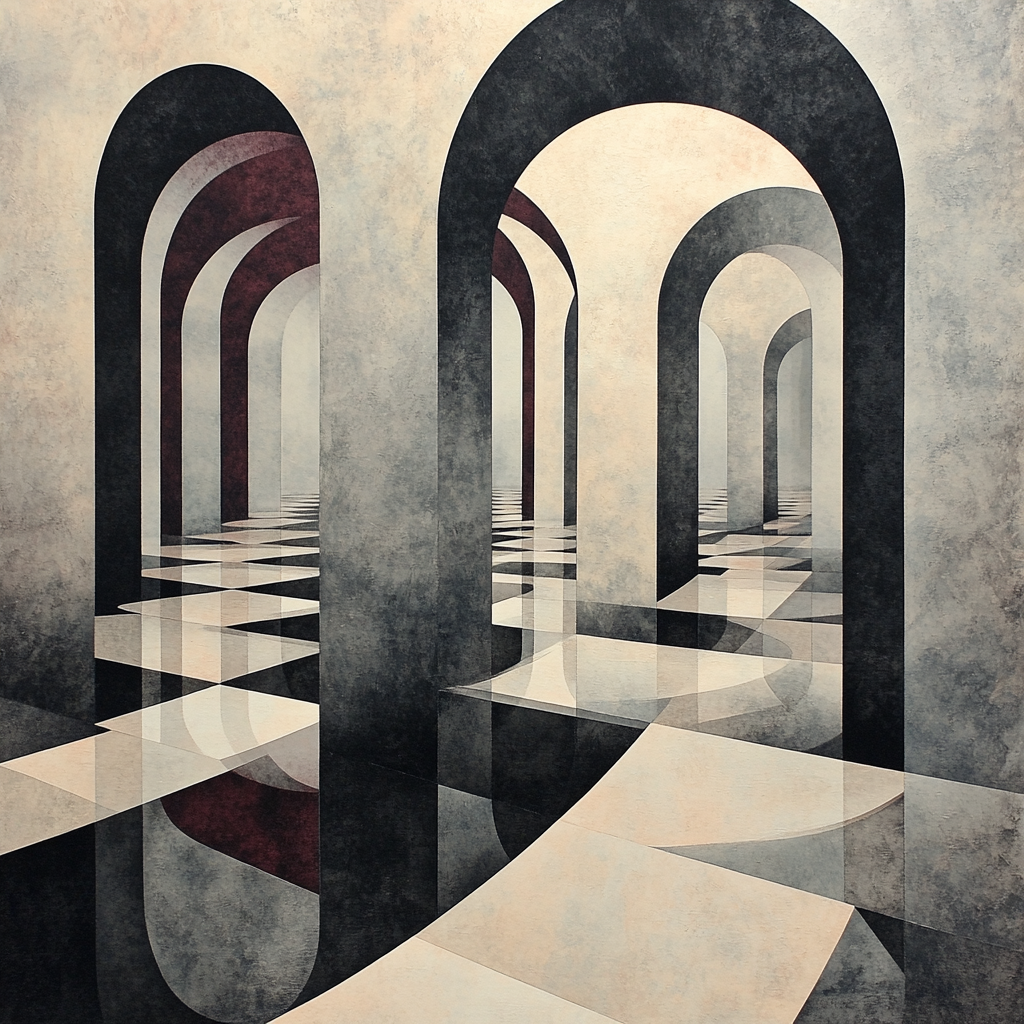 M.C. Escher Inspired Mirror Labyrinth paint by number