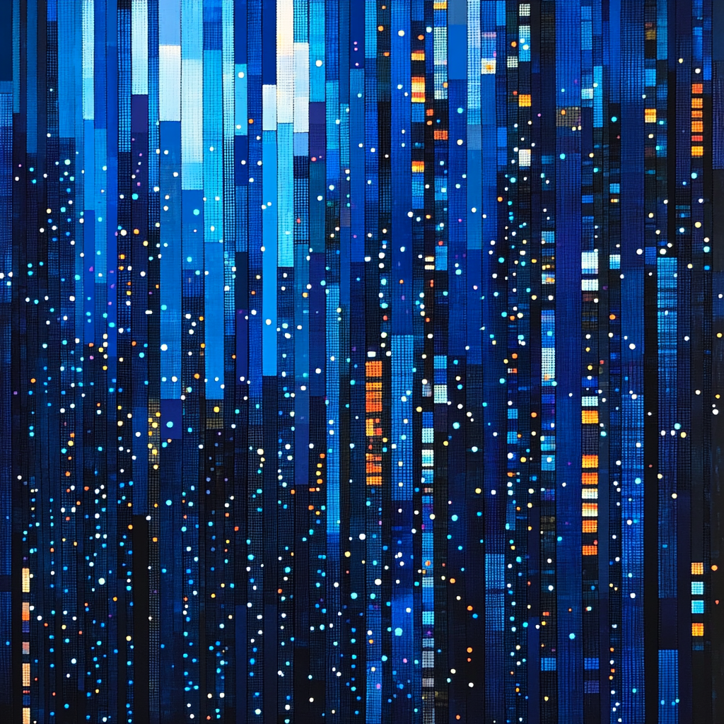 Georges Seurat Inspired Urban Nightlight Abstract painting number kit