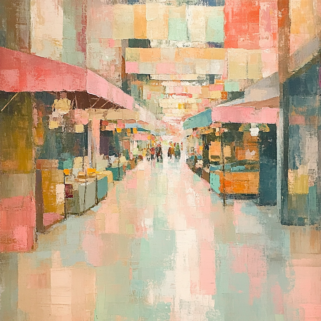 Edgar Degas Inspired Market Of Morning Light Number painting