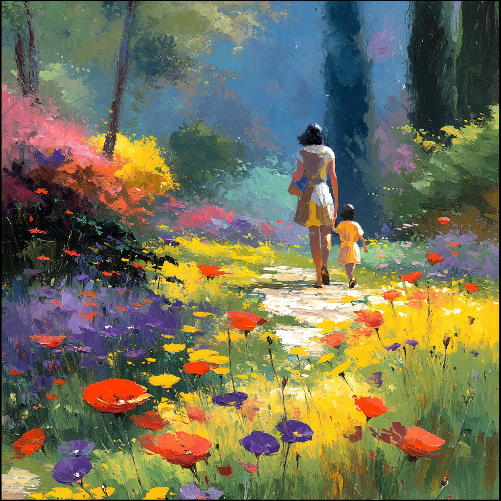 Hearts Among The Blossoms Number Painting