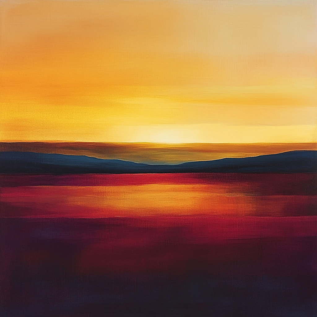 Mark Rothko Inspired Sunset Landscape Number painting