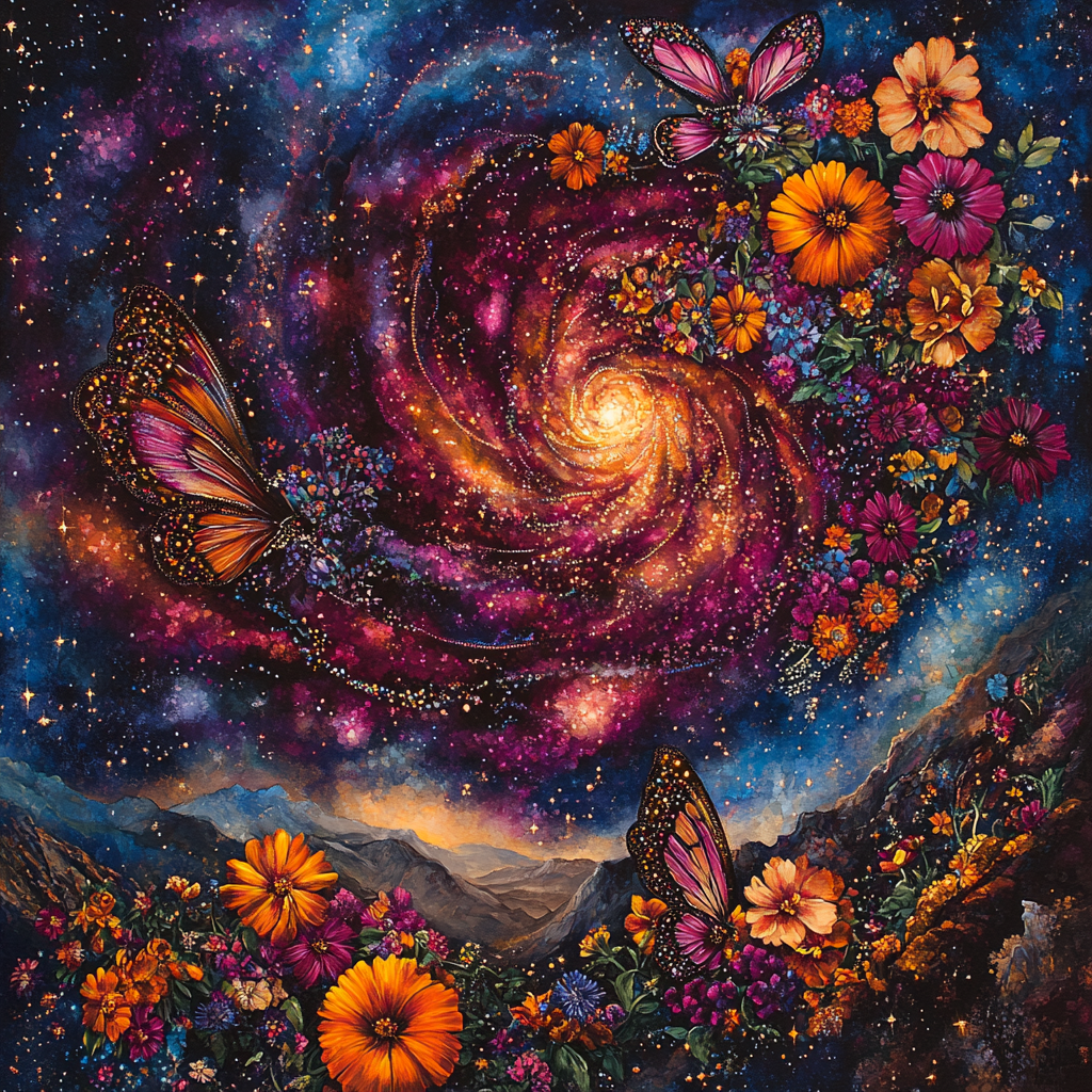 Frida Kahlo Inspired Floral Nebula Of Memory paint by numbers