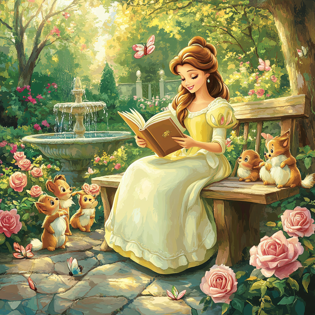 Belle Garden Storytime Painting by numbers kit