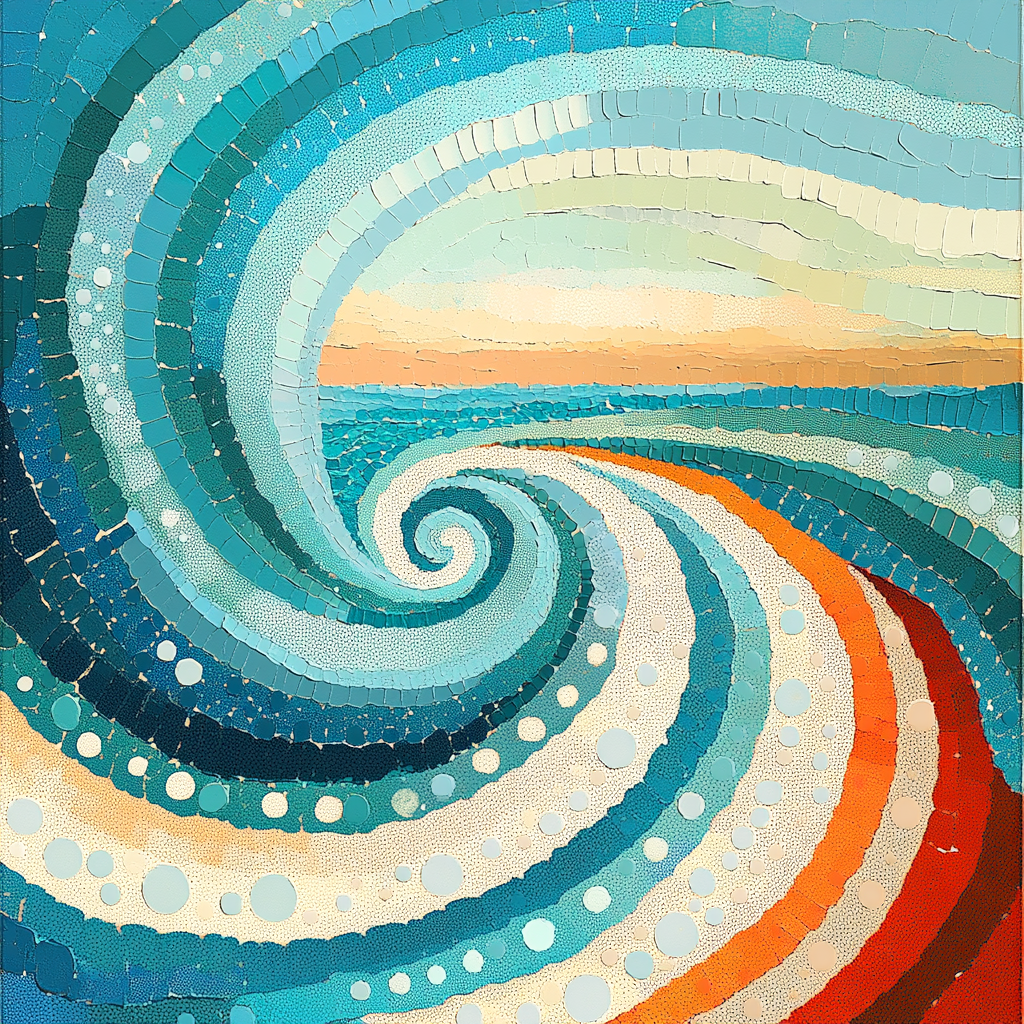 Georges Seurat Inspired Tidal Mandala paint by numbers