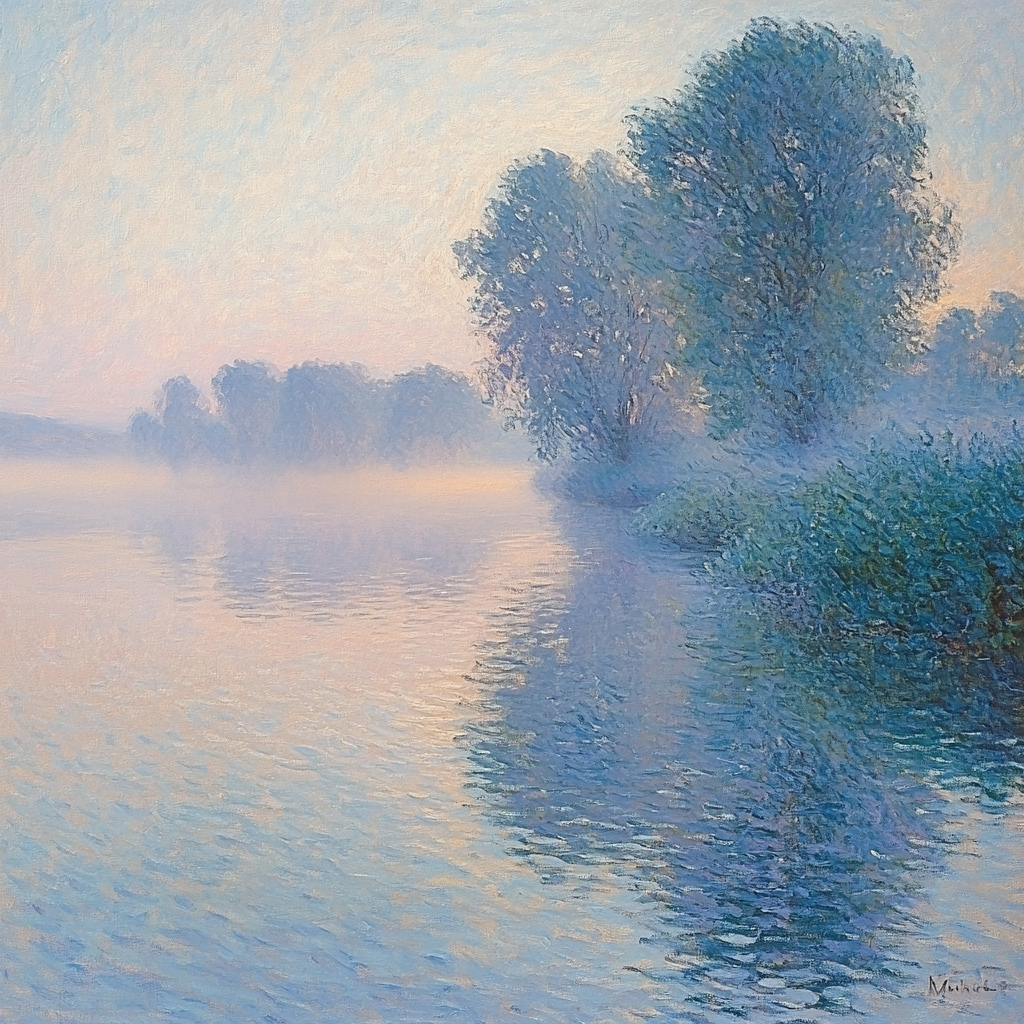 Claude Monet Inspired Misty River Morning paint by number