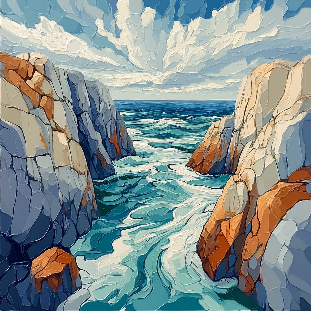 Arthur Lismer Inspired McGregor Bay Storm And Rock Channels paint by color